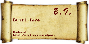 Bunzl Imre névjegykártya
